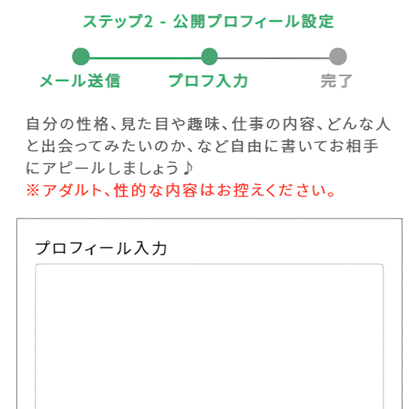 PCMAXプロフィール入力画面