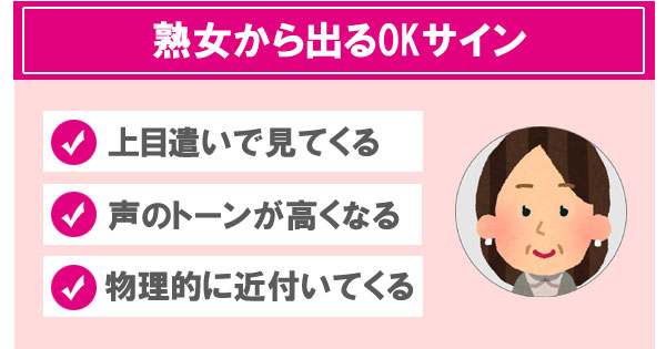 熟女から出るOKサイン